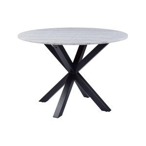 ACT NORDIC Heaven spisebord - hvit/svart marmor/metall, rundt (:110)