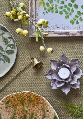 KREATIV KOLLEKSJON Eira telysholder, brun, steinty