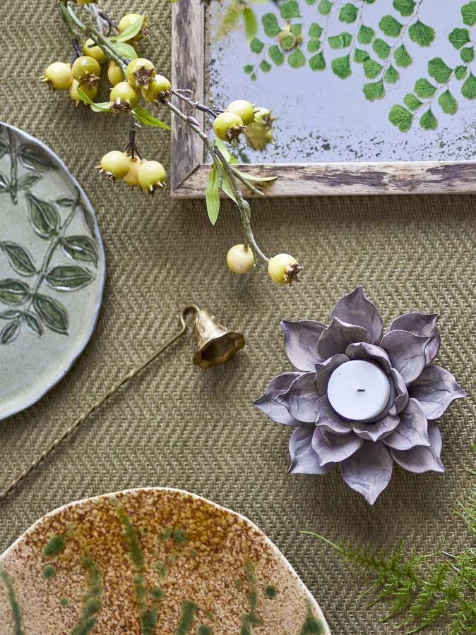 KREATIV KOLLEKSJON Eira telysholder, brun, steinty