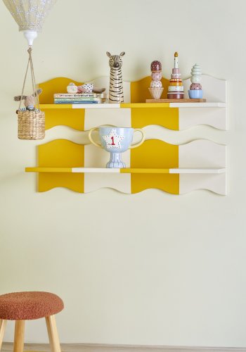 BLOOMINGVILLE MINI Bubbi-hylla, gul, MDF (L80xH22,5xB17 cm)