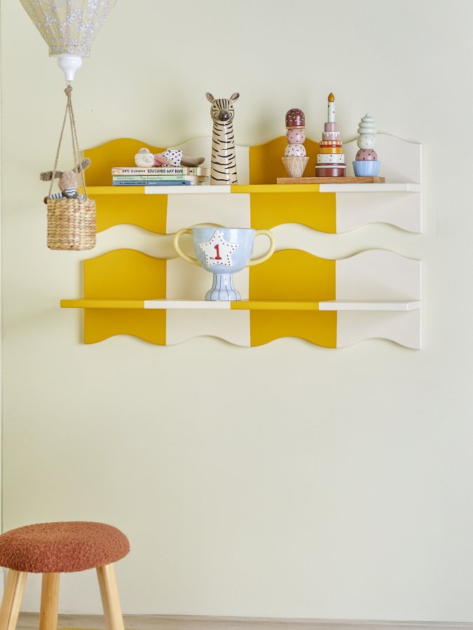 BLOOMINGVILLE MINI Bubbi-hylla, gul, MDF (L80xH22,5xB17 cm)