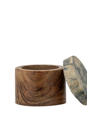 CREATIVE COLLECTION Lisanne Glas mit Deckel, Natur, FSC100%, Akazie