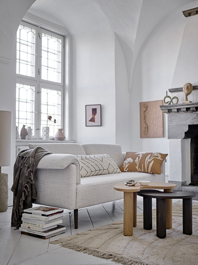 BLOOMINGVILLE Luppa sofabord - brun gummitr (53x36)