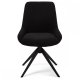 Helena spisebordsstol, med svingfunksjon - svart polyesterstoff og sort metall