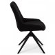 Helena spisebordsstol, med svingfunksjon - svart polyesterstoff og sort metall