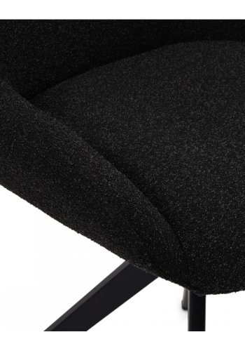 Helena spisebordsstol, med svingfunksjon - svart polyesterstoff og sort metall