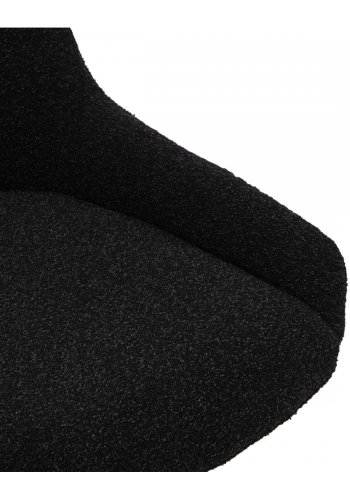 Helena spisebordsstol, med svingfunksjon - svart polyesterstoff og sort metall