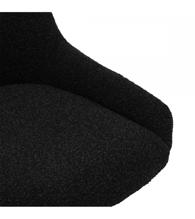 Helena spisebordsstol, med svingfunksjon - svart polyesterstoff og sort metall