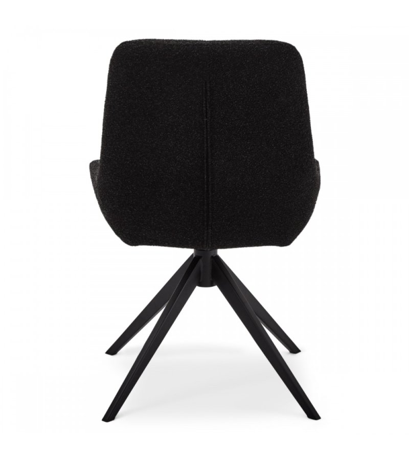 Helena spisebordsstol, med svingfunksjon - svart polyesterstoff og sort metall