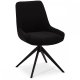 Helena spisebordsstol, med svingfunksjon - svart polyesterstoff og sort metall