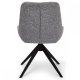 Helena spisebordsstol, med svingfunksjon - gr polyesterstoff og sort metall