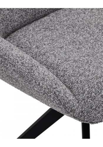 Helena spisebordsstol, med svingfunksjon - gr polyesterstoff og sort metall