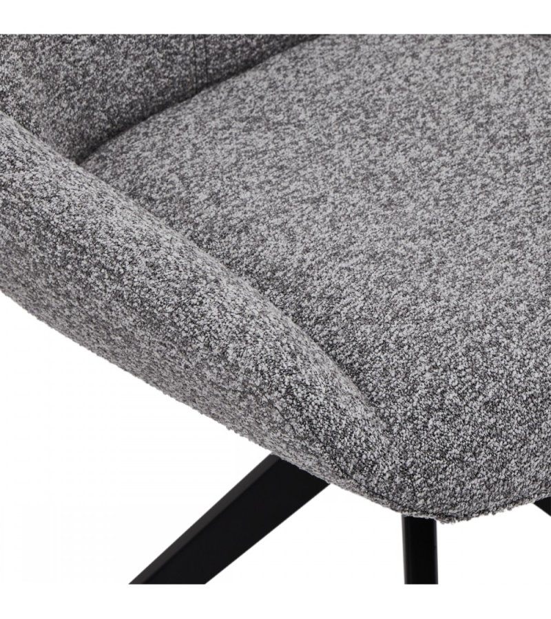 Helena spisebordsstol, med svingfunksjon - gr polyesterstoff og sort metall