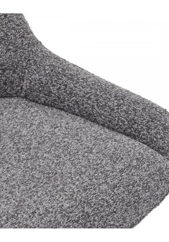 Helena spisebordsstol, med svingfunksjon - gr polyesterstoff og sort metall