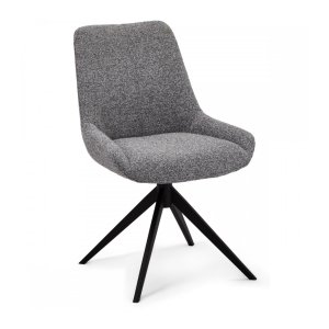Helena spisebordsstol, m. drejefunktion - gr polyester stof og sort metal