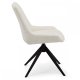Helena spisebordsstol, med dreiefunksjon - hvitt polyesterstoff og sort metall