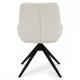 Helena spisebordsstol, med dreiefunksjon - hvitt polyesterstoff og sort metall
