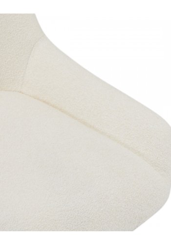 Helena spisebordsstol, med dreiefunksjon - hvitt polyesterstoff og sort metall