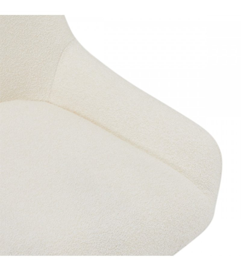 Helena spisebordsstol, med dreiefunksjon - hvitt polyesterstoff og sort metall