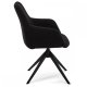 Helena spisebordsstol, med armlener og svingfunksjon - svart polyesterstoff og sort metall