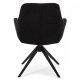 Helena spisebordsstol, med armlener og svingfunksjon - svart polyesterstoff og sort metall