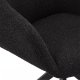 Helena spisebordsstol, med armlener og svingfunksjon - svart polyesterstoff og sort metall
