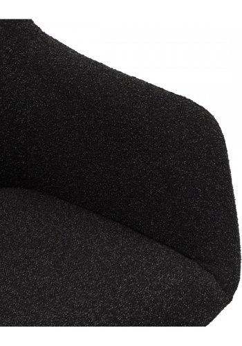 Helena spisebordsstol, med armlener og svingfunksjon - svart polyesterstoff og sort metall