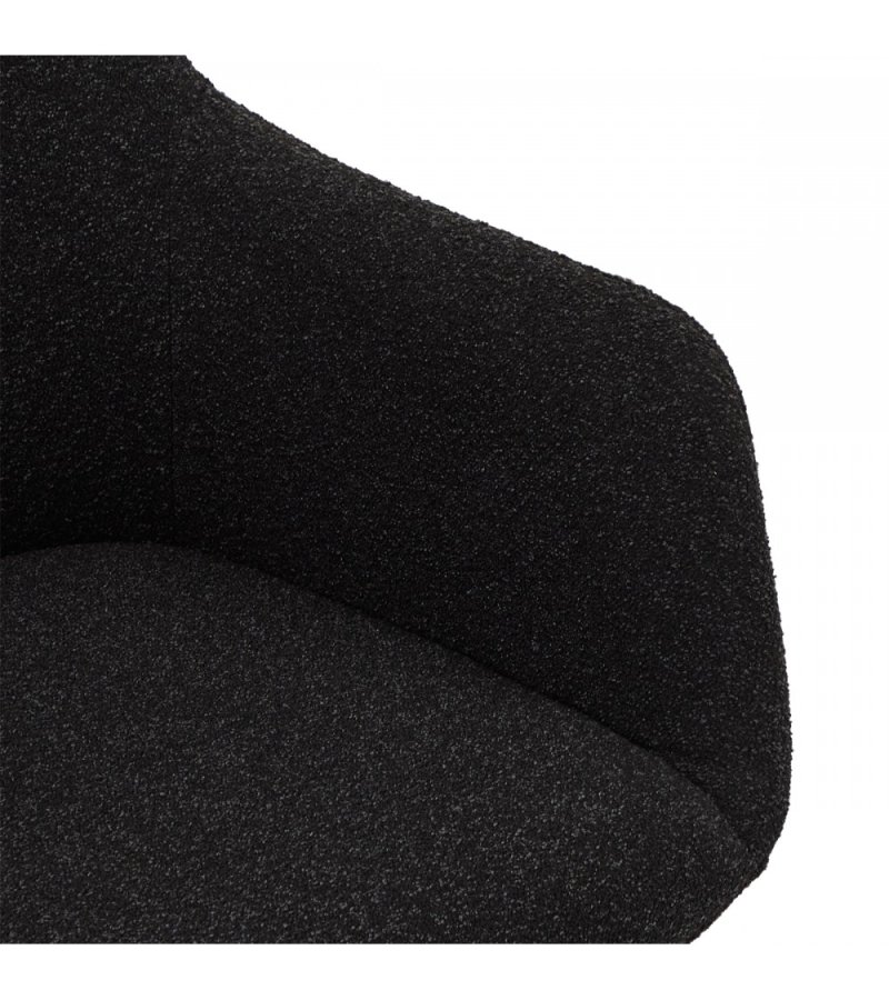 Helena spisebordsstol, med armlener og svingfunksjon - svart polyesterstoff og sort metall