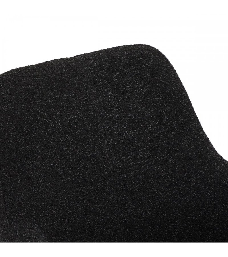 Helena spisebordsstol, med armlener og svingfunksjon - svart polyesterstoff og sort metall