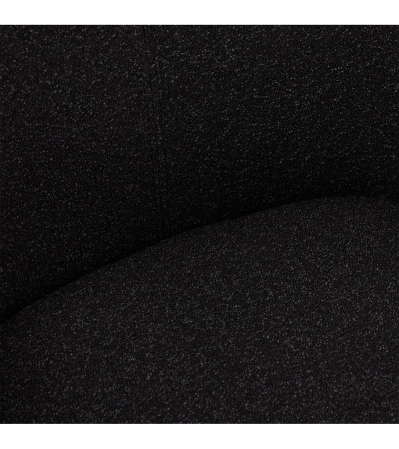 Helena spisebordsstol, med armlener og svingfunksjon - svart polyesterstoff og sort metall