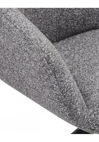 Helena spisebordsstol, med armlener og svingfunksjon - gr polyesterstoff og sort metall