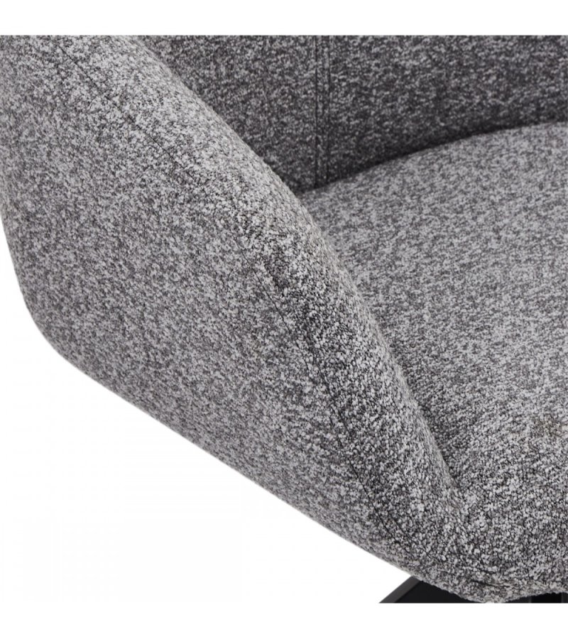 Helena spisebordsstol, med armlener og svingfunksjon - gr polyesterstoff og sort metall