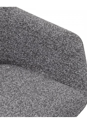 Helena spisebordsstol, med armlener og svingfunksjon - gr polyesterstoff og sort metall