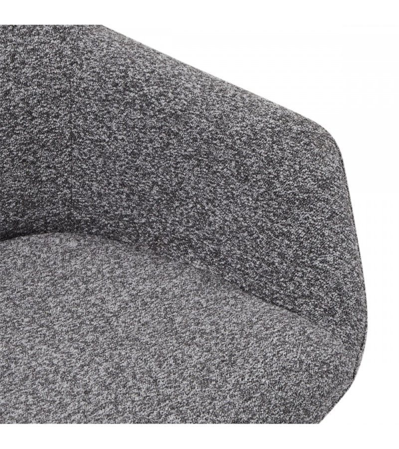 Helena spisebordsstol, med armlener og svingfunksjon - gr polyesterstoff og sort metall