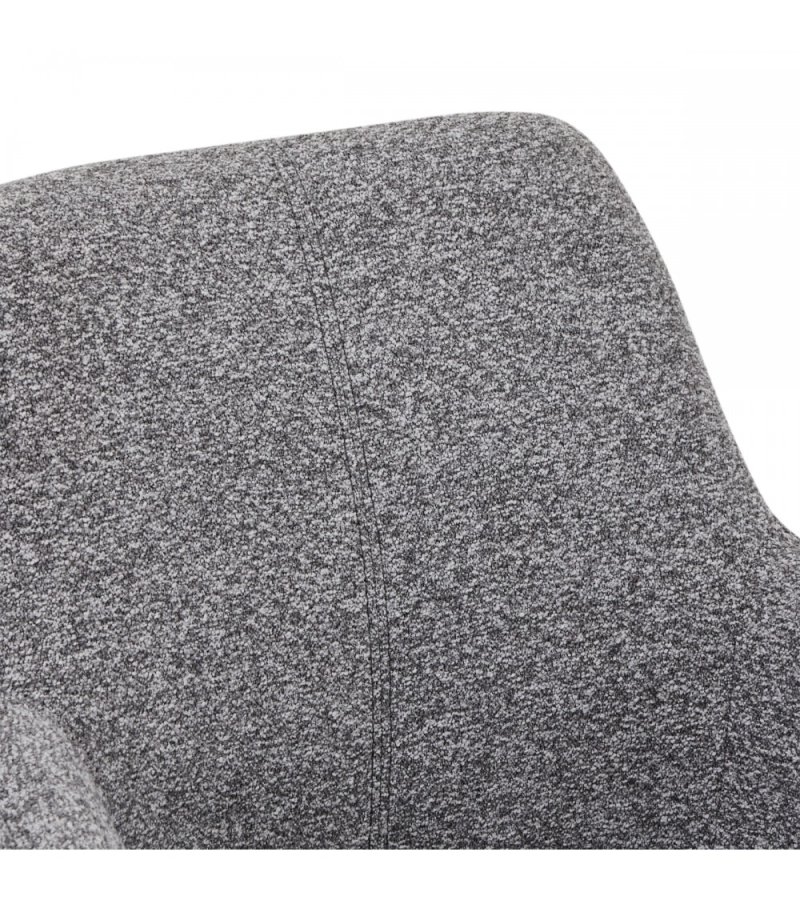 Helena spisebordsstol, med armlener og svingfunksjon - gr polyesterstoff og sort metall