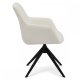 Helena spisebordsstol, med armlener og svingfunksjon - hvitt polyesterstoff og sort metall