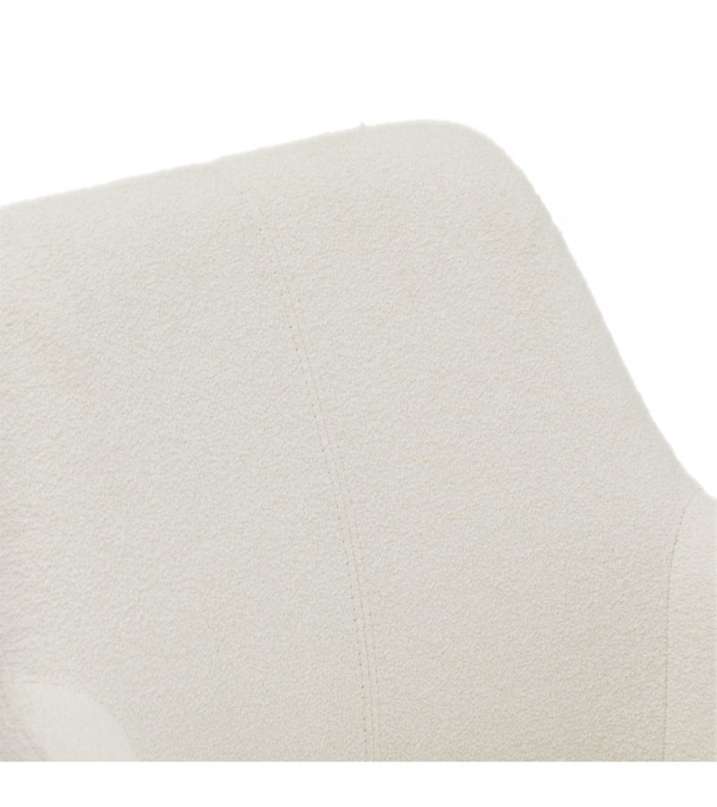 Helena spisebordsstol, med armlener og svingfunksjon - hvitt polyesterstoff og sort metall