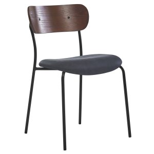 NORDLYS Lincoln spisebordsstol, stabelbar - ruskind, tr og sort metal