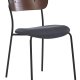 NORDLYS Lincoln spisestuestol, stabelbar - semsket skinn, tre og sort metall
