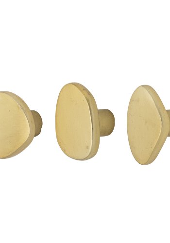 BLOOMINGVILLE fergekrok, messing, aluminium, sett med 3, L4xH3xB4 cm