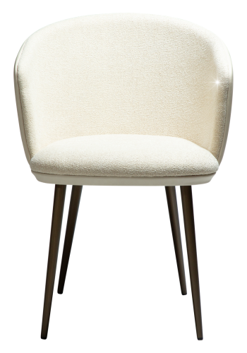 DANFORM Hey Sessel, mit Armlehnen - Bouclé-Stoff Mandel matt mit Glitzer, Kunstleder, Messingstahl