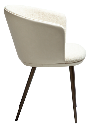 DANFORM Hey Sessel, mit Armlehnen - Bouclé-Stoff Mandel matt mit Glitzer, Kunstleder, Messingstahl