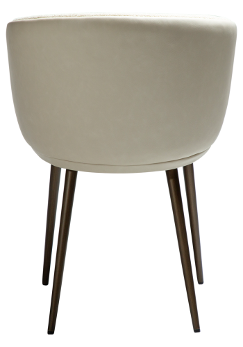 DANFORM Hey Sessel, mit Armlehnen - Bouclé-Stoff Mandel matt mit Glitzer, Kunstleder, Messingstahl