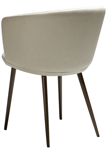 DANFORM Hey Sessel, mit Armlehnen - Bouclé-Stoff Mandel matt mit Glitzer, Kunstleder, Messingstahl