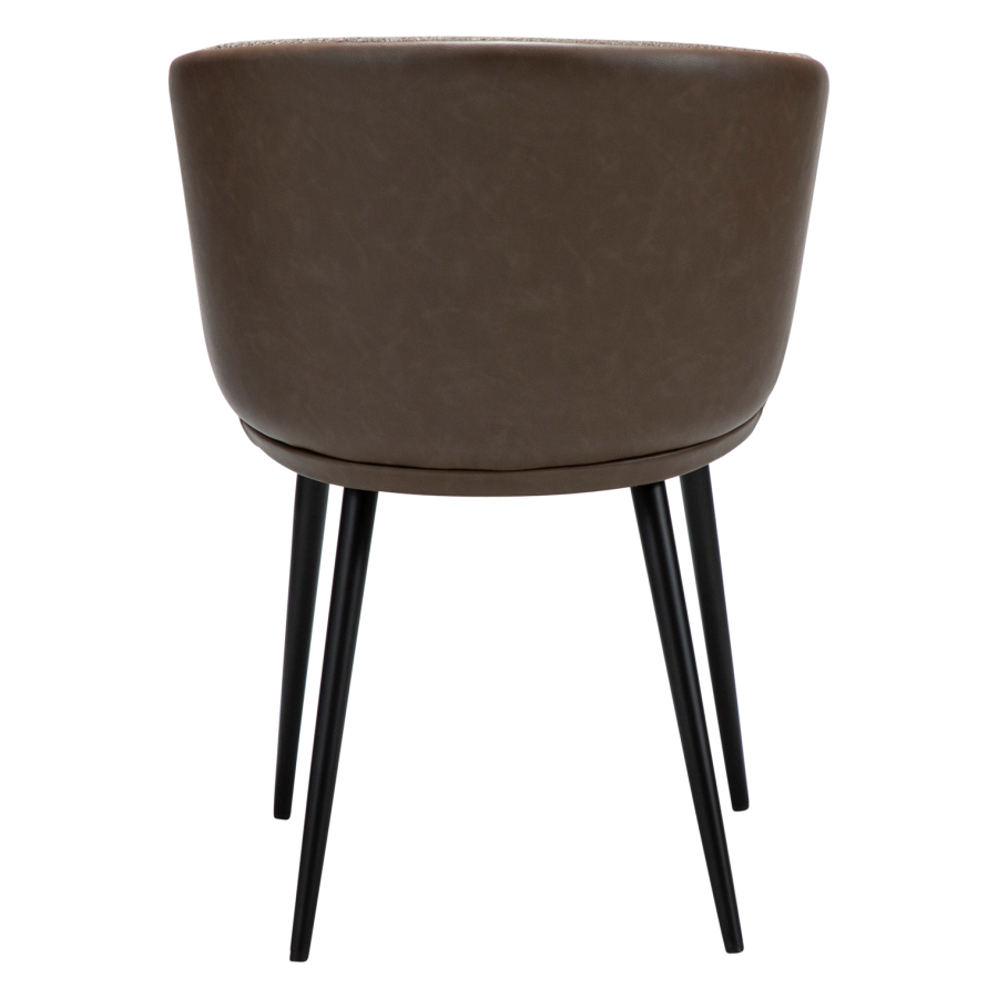 DANFORM Hey Sessel, mit Armlehnen - Major brauner Bouclé-Stoff/Kunstleder und schwarzer Stahl