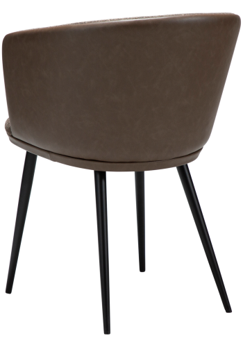 DANFORM Hey Sessel, mit Armlehnen - Major brauner Bouclé-Stoff/Kunstleder und schwarzer Stahl