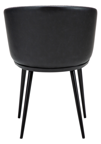 DANFORM Hey Sessel, mit Armlehnen - Rabenschwarzer Bouclé-Stoff/Kunstleder und schwarzer Stahl