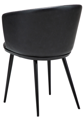 DANFORM Hey Sessel, mit Armlehnen - Rabenschwarzer Bouclé-Stoff/Kunstleder und schwarzer Stahl