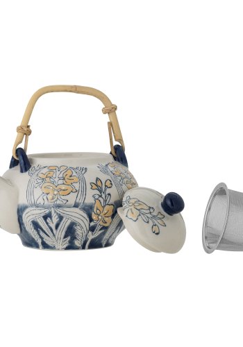 CREATIVE COLLECTION Myah Teekanne mit Tee, Blau, Steingut