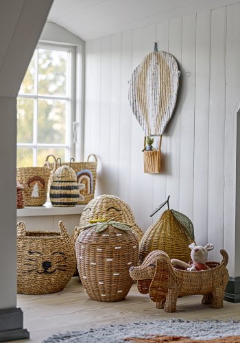 BLOOMINGVILLE MINI Pelino kurv m/lokk, brun, rotting